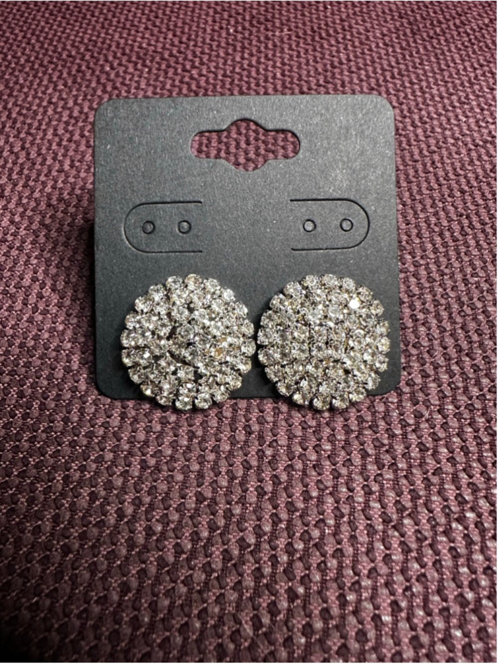 Silver & Rhinestone Stud Earrings